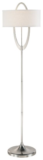 Foto para 100w SW 1 Light Floor Lamp Brushed Nickel White