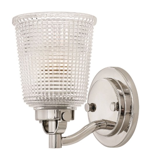 Foto para 100w Bath Bennett MED Clear Holophane Polished Nickel Bath Sconce