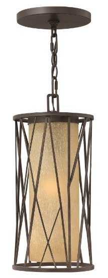 Foto para 15w Outdoor Elm LED Distressed Etched Amber Regency Bronze Hanging