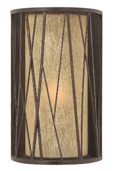 Foto para 18w Outdoor Elm GU24 Distressed Etched Amber Regency Bronze Medium Wall Mount