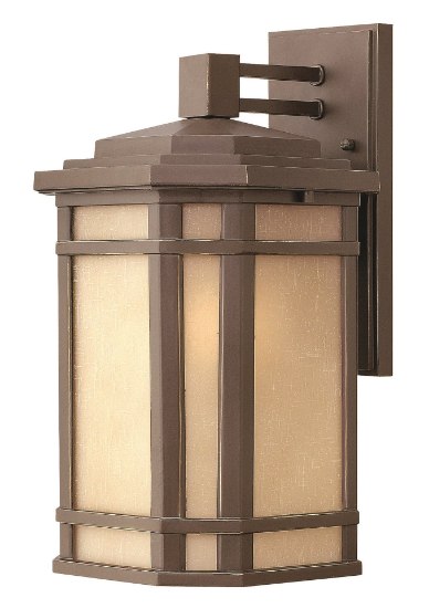 Foto para 15w Outdoor Cherry Creek LED Amber Linen Oil Rubbed Bronze Medium Wall Mount