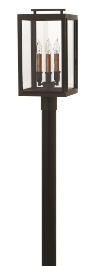 Foto para 60w Outdoor Sutcliffe CAND Clear Oil Rubbed Bronze Post Top/ Pier Mount