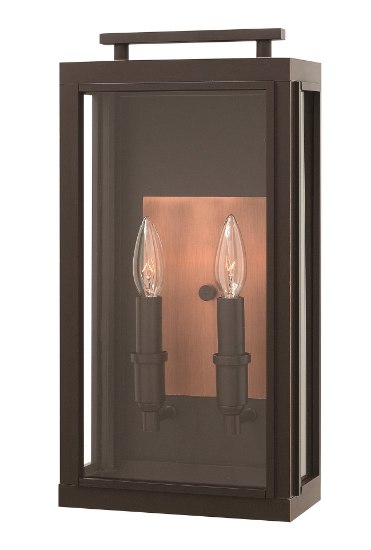 Foto para 60w Outdoor Sutcliffe CAND Clear Oil Rubbed Bronze Medium Wall Mount