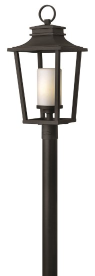 Foto para 100w Outdoor Sullivan MED Etched Opal Black Post Top/ Pier Mount