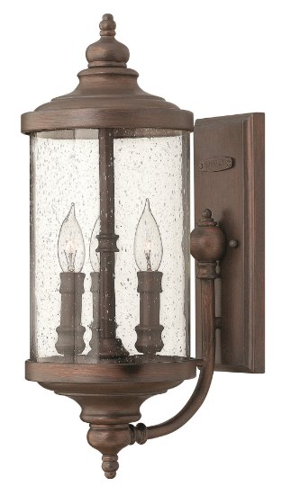 Foto para 60w Outdoor Barrington CAND Clear Seedy Victorian Bronze Medium Wall Mount