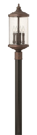 Foto para 60w Outdoor Barrington CAND Clear Seedy Victorian Bronze Post Top/ Pier Mount