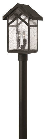 Foto para 26w Outdoor Holbrook GU24 Clear Seedy Black Post Top/ Pier Mount