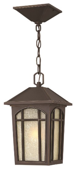 Foto para 15w Outdoor Cedar Hill LED Amber Linen Oil Rubbed Bronze Hanging