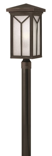 Foto para 100w Outdoor Drake MED Clear Inside Etched Seedy Oil Rubbed Bronze Post Top/ Pier Mount