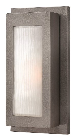 Foto para 100w Outdoor Titan MED Organic Ribbed Etched Hematite Small Wall Mount