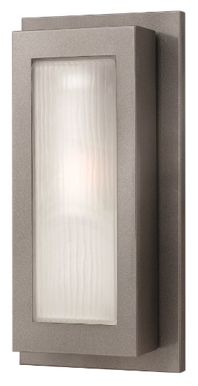 Foto para 18w Outdoor Titan GU24 Organic Ribbed Etched Hematite Medium Wall Mount