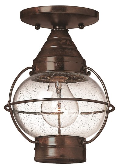 Foto para 15w Outdoor Cape Cod LED Clear Seedy Sienna Bronze Flush Mount