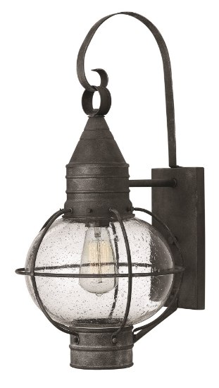 Foto para 15w Outdoor Cape Cod LED Clear Seedy Aged Zinc Medium Wall Mount