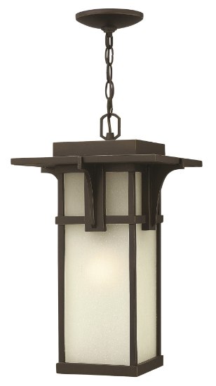 Foto para 15w Outdoor Manhattan LED Etched Seedy Oil Rubbed Bronze Hanging