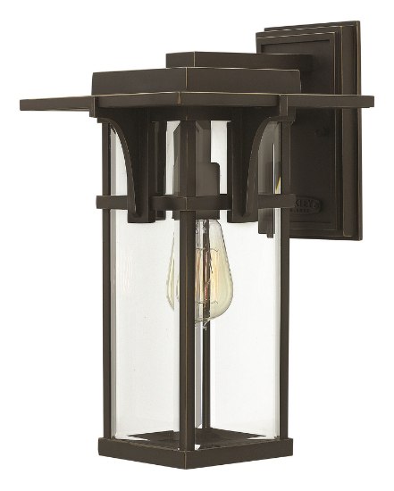 Foto para 100w Outdoor Manhattan MED Clear Beveled Oil Rubbed Bronze Medium Wall Mount