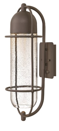 Foto para 50w Outdoor Perry GU-10 Clear Seedy Oil Rubbed Bronze Medium Wall Mount