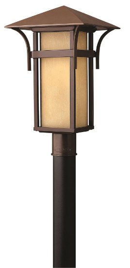 Foto para 100w Outdoor Harbor MED Etched Amber Seedy Bound Anchor Bronze Post Top/ Pier Mount