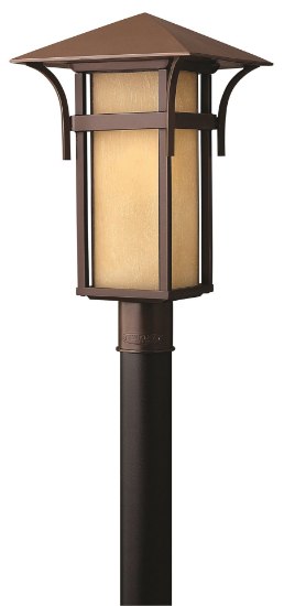 Foto para 15w Outdoor Harbor LED Etched Amber Seedy Bound Anchor Bronze Post Top/ Pier Mount