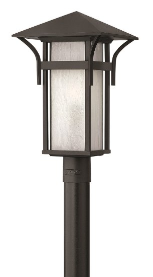 Foto para 100w Outdoor Harbor MED Etched Seedy Bound Satin Black Post Top/ Pier Mount