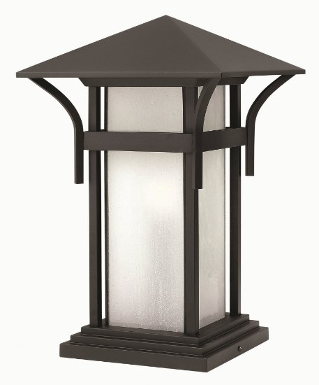 Foto para 100w Outdoor Harbor MED Etched Seedy Bound Satin Black Pier Mount