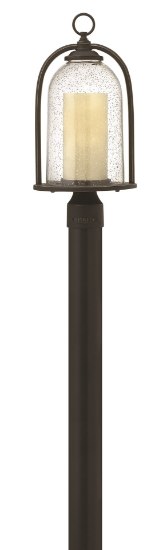 Foto para 100w Outdoor Quincy MED Clear Seedy and Amber Oil Rubbed Bronze Post Top/ Pier Mount