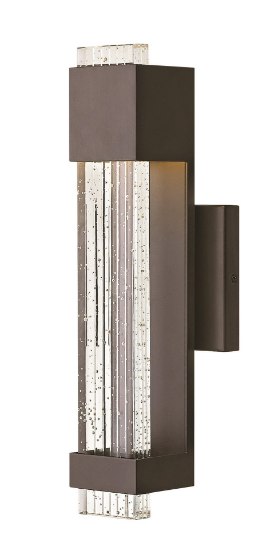 Foto para 15w Outdoor Glacier LED Clear Seedy Bronze Small Wall Mount