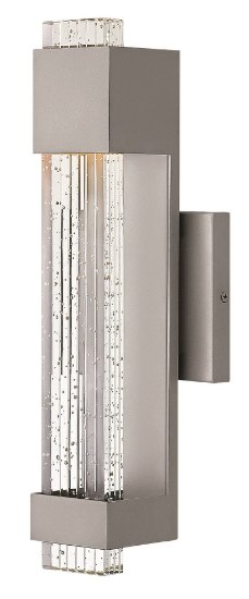 Foto para 15w Outdoor Glacier LED Clear Seedy Titanium Small Wall Mount