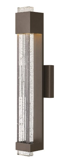 Foto para 15w Outdoor Glacier LED Clear Seedy Bronze Medium Wall Mount