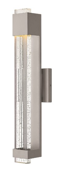 Foto para 15w Outdoor Glacier LED Clear Seedy Titanium Medium Wall Mount