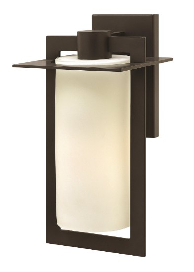 Foto para 15w Outdoor Colfax LED Etched Opal Bronze Medium Wall Mount