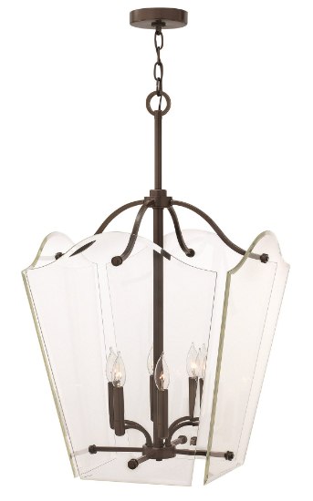 Foto para 60w Foyer Wingate CAND Clear Beveled Panels Oil Rubbed Bronze Single Tier Foyer