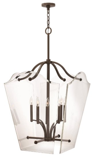 Foto para 60w Foyer Wingate CAND Clear Beveled Panels Oil Rubbed Bronze Single Tier Foyer