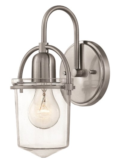 Foto para 100w Sconce Clancy MED Clear Brushed Nickel