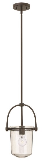 Foto para 100w Foyer Clancy MED Clear Buckeye Bronze Stem Hung Pendant