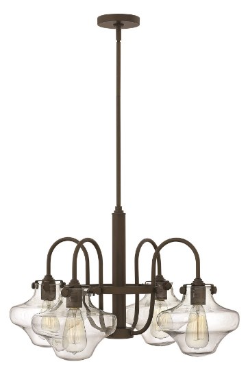 Foto para 100w Chandelier Congress MED Clear Glass Oil Rubbed Bronze Stem Hung Downlight