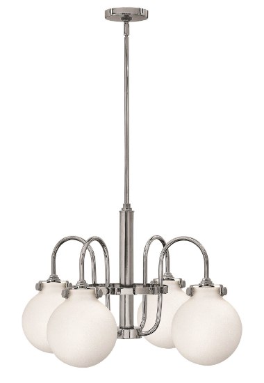 Foto para 100w Chandelier Congress MED Etched Opal Chrome Stem Hung Downlight