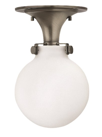 Foto para 100w Foyer Congress MED Etched Opal Antique Nickel Flush Mount