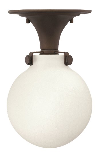 Foto para 100w Foyer Congress MED Etched Opal Oil Rubbed Bronze Flush Mount