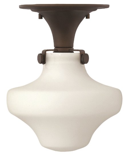 Foto para 100w Foyer Congress MED Etched Opal Oil Rubbed Bronze Flush Mount