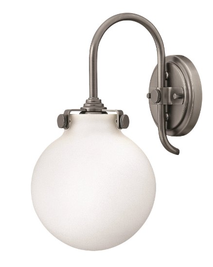 Foto para 100w Sconce Congress MED Etched Opal Antique Nickel