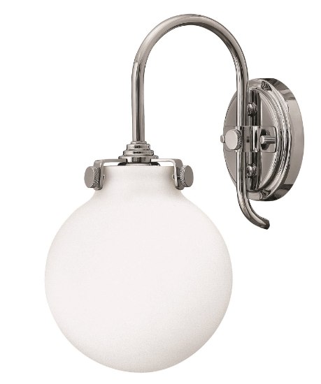 Foto para 100w Sconce Congress MED Etched Opal Chrome