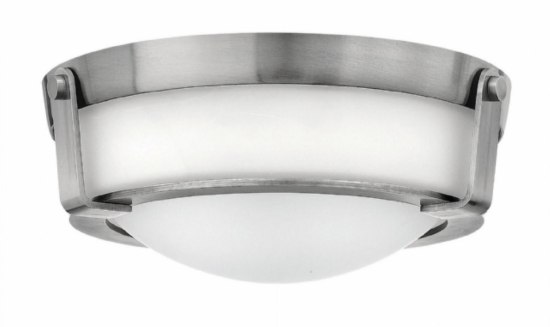 Foto para 16w Foyer Hathaway LED Etched Antique Nickel Flush Mount