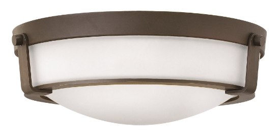 Foto para 32w Foyer Hathaway LED Etched Olde Bronze Flush Mount