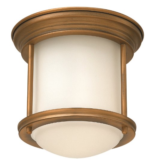 Foto para 15w Foyer Hadley LED Etched Opal Brushed Bronze Flush Mount