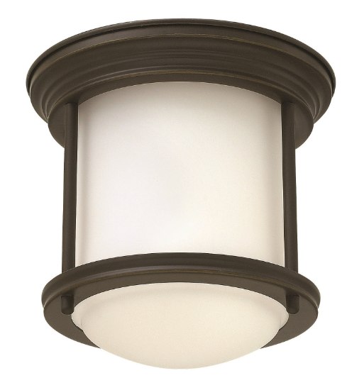 Foto para 100w Foyer Hadley MED Etched Opal Oil Rubbed Bronze Flush Mount