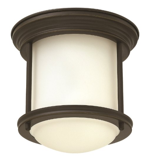 Foto para 15w Foyer Hadley LED Etched Opal Oil Rubbed Bronze Flush Mount