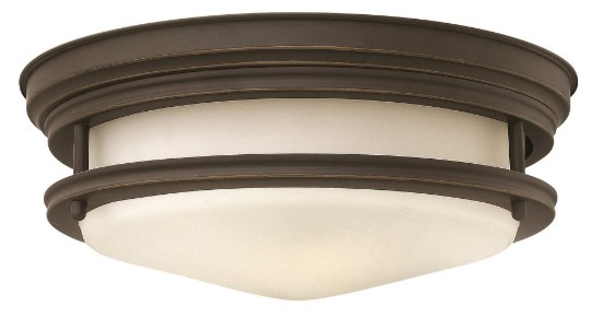 Foto para 60w Foyer Hadley MED Etched Opal Oil Rubbed Bronze Flush Mount