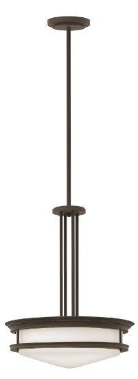 Foto para 100w Foyer Hadley MED Etched Opal Oil Rubbed Bronze Inverted Pendant