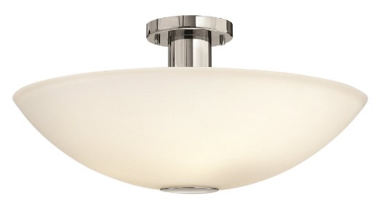 Foto para 100w Foyer Camden MED White Etched Chrome Semi-flush Mount