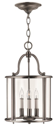 Foto para 60w Foyer Gentry CAND Clear Rounded Panels Pewter Single Tier Foyer